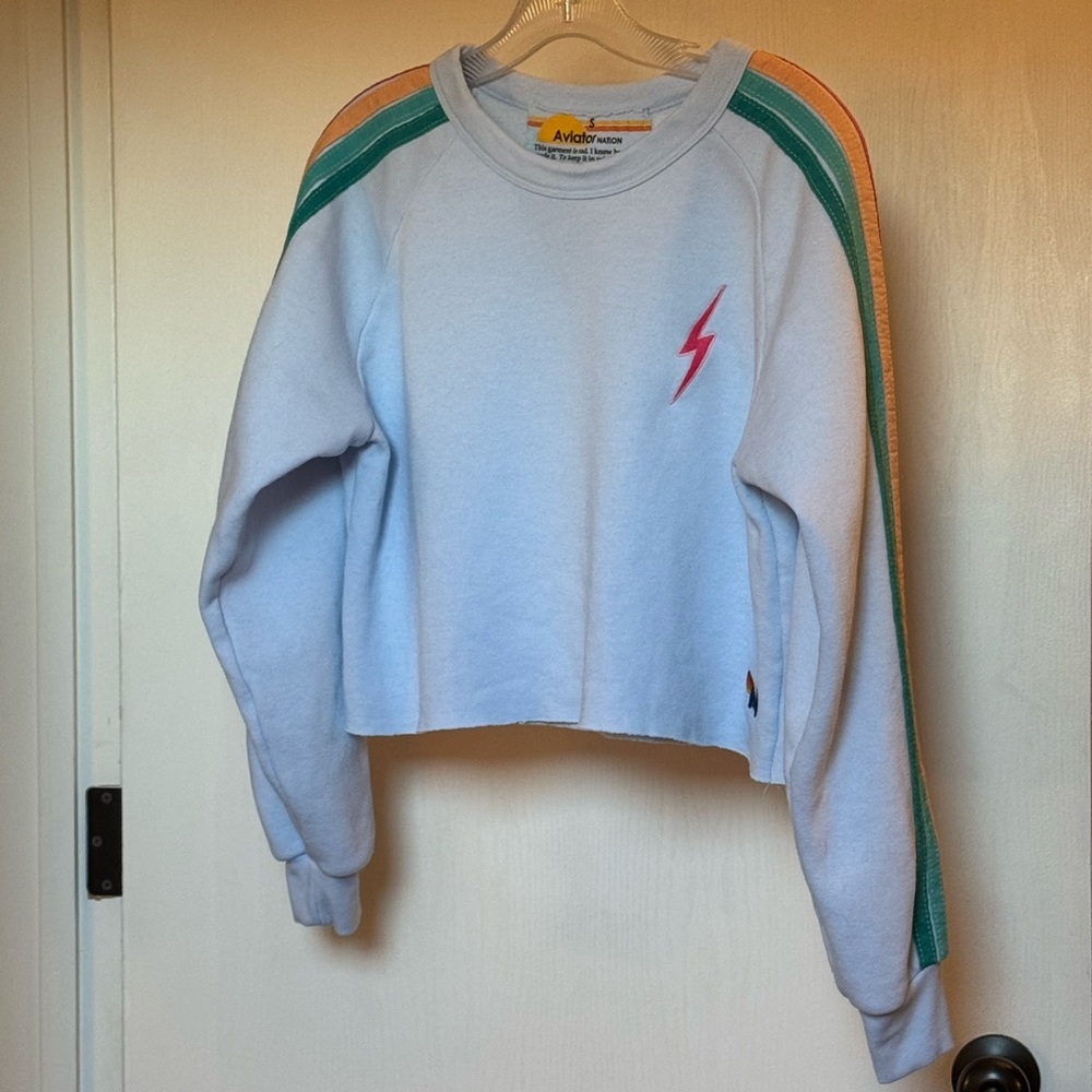 Aviator Nation cropped long-sleeve sweatshirt